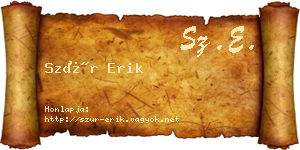 Szür Erik névjegykártya