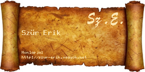 Szür Erik névjegykártya